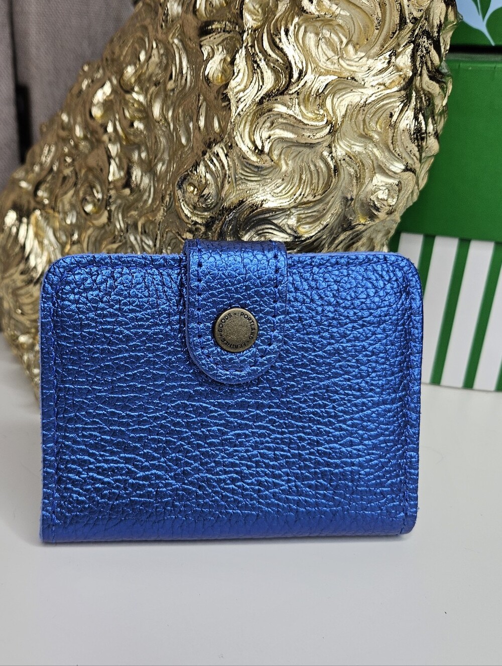 Portland Leather Goods Comet Blue Mini Bi Fold Wallet